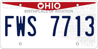 OH license plate FWS7713