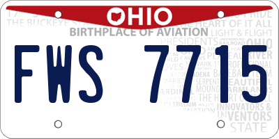 OH license plate FWS7715