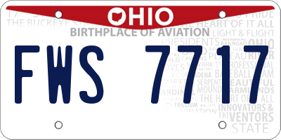 OH license plate FWS7717