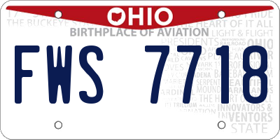 OH license plate FWS7718