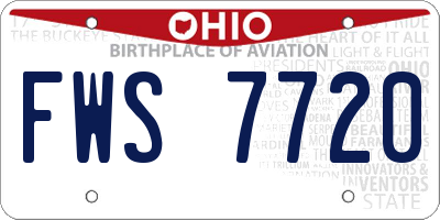 OH license plate FWS7720