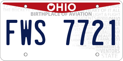 OH license plate FWS7721