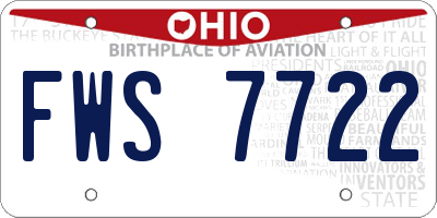 OH license plate FWS7722