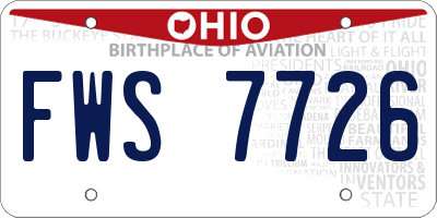 OH license plate FWS7726