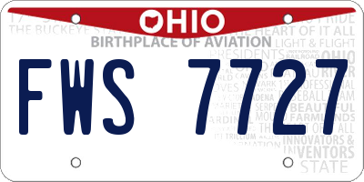 OH license plate FWS7727