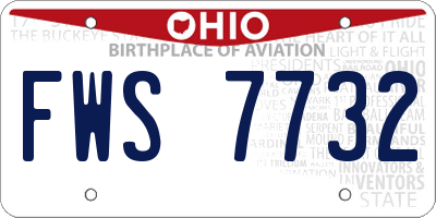 OH license plate FWS7732