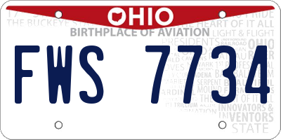 OH license plate FWS7734