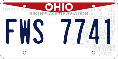 OH license plate FWS7741