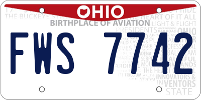 OH license plate FWS7742