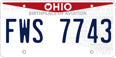 OH license plate FWS7743
