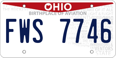 OH license plate FWS7746