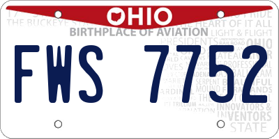 OH license plate FWS7752