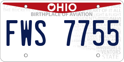 OH license plate FWS7755