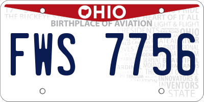 OH license plate FWS7756