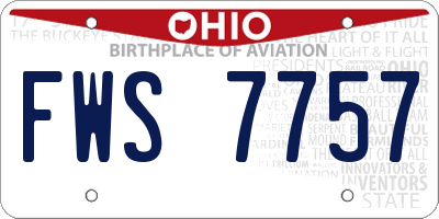 OH license plate FWS7757