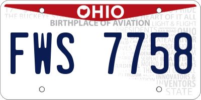 OH license plate FWS7758