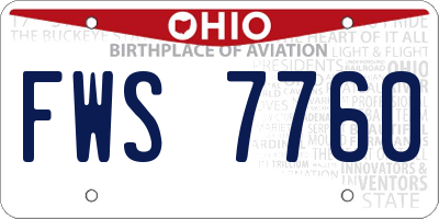 OH license plate FWS7760