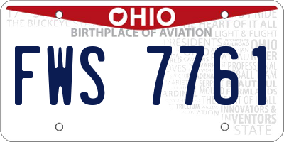 OH license plate FWS7761