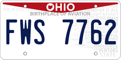 OH license plate FWS7762