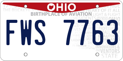 OH license plate FWS7763