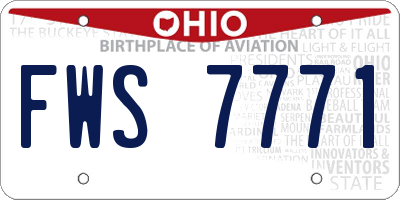 OH license plate FWS7771