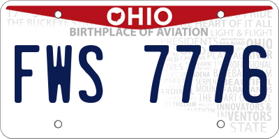 OH license plate FWS7776