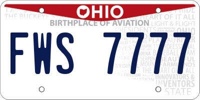 OH license plate FWS7777