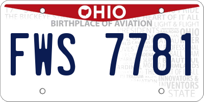 OH license plate FWS7781