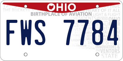 OH license plate FWS7784