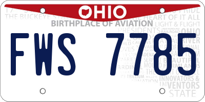 OH license plate FWS7785