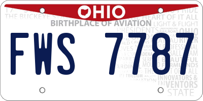 OH license plate FWS7787