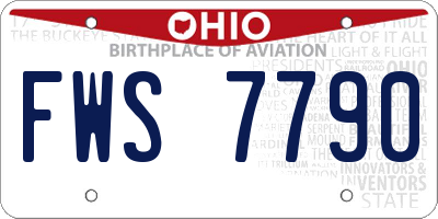 OH license plate FWS7790