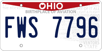 OH license plate FWS7796