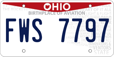 OH license plate FWS7797