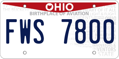 OH license plate FWS7800