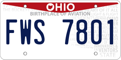 OH license plate FWS7801