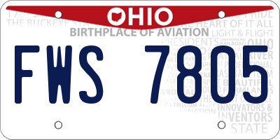 OH license plate FWS7805