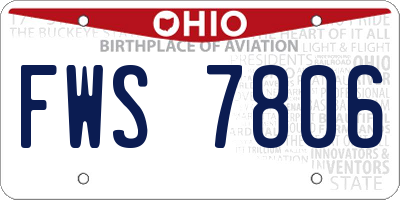 OH license plate FWS7806