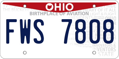 OH license plate FWS7808