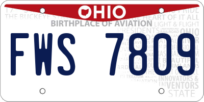 OH license plate FWS7809