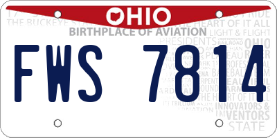 OH license plate FWS7814