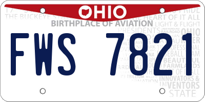 OH license plate FWS7821