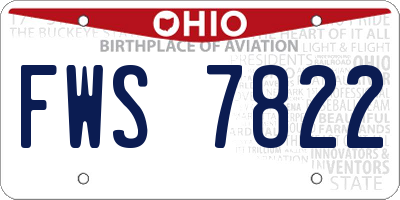 OH license plate FWS7822