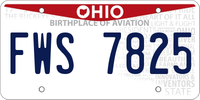 OH license plate FWS7825