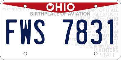 OH license plate FWS7831