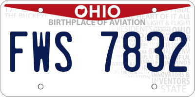 OH license plate FWS7832