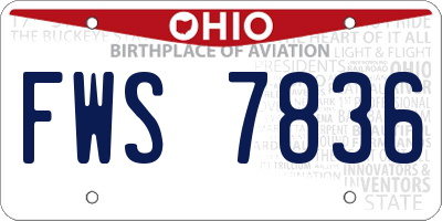 OH license plate FWS7836