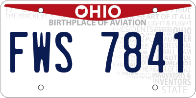 OH license plate FWS7841