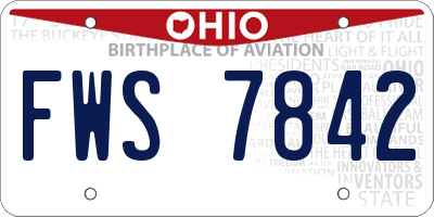 OH license plate FWS7842