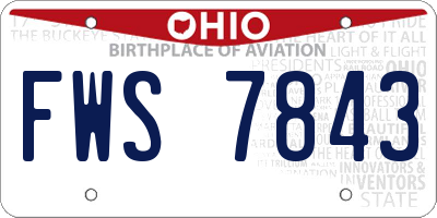 OH license plate FWS7843